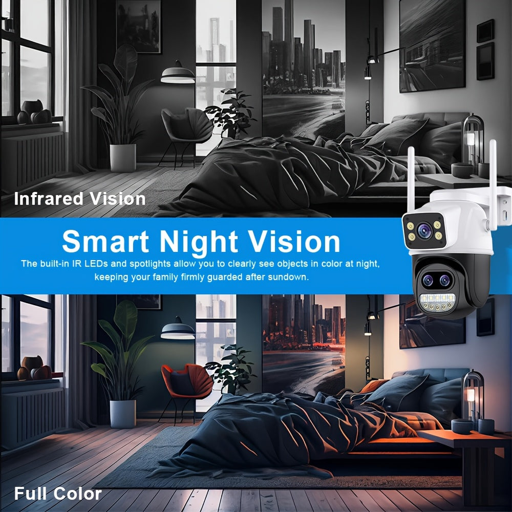 12MP HD Home Security Camera with AI Auto Tracking PTZ WiFi Video Surveillance