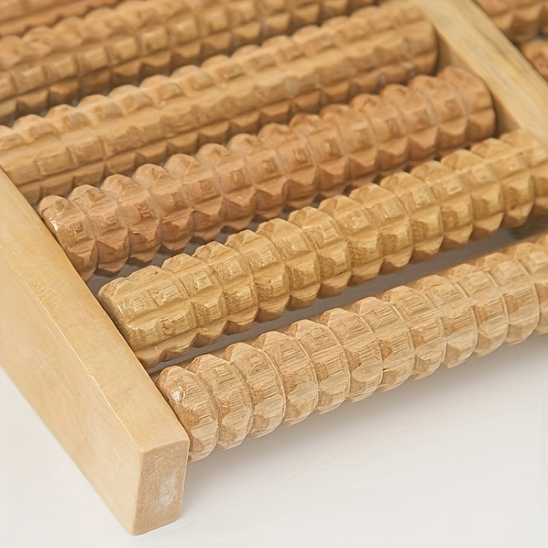 Wooden Dual-Direction Foot Massager for Fatigue Relief and Relaxation