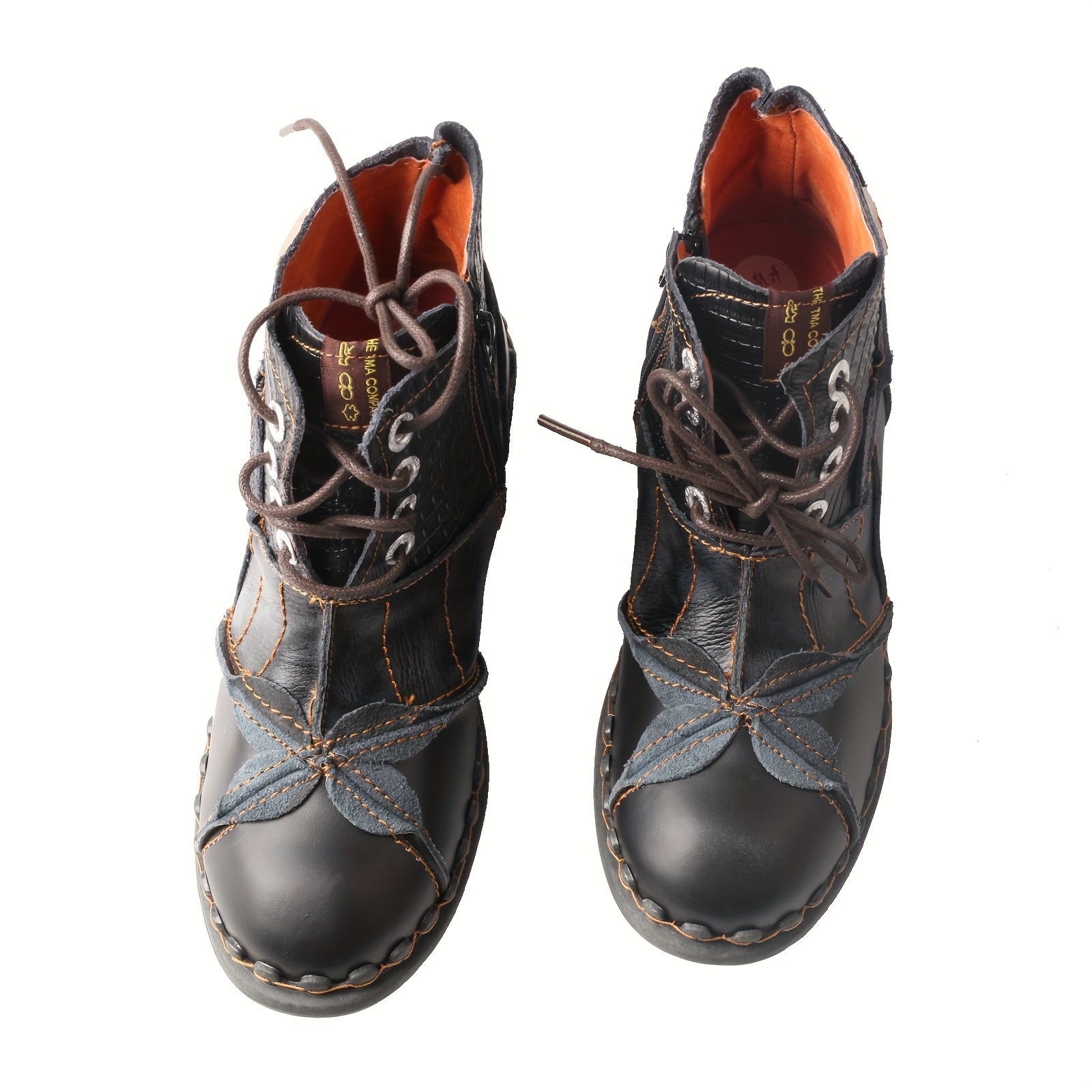 Women's Breathable Oxford Dress Shoes Low Block Heel Lace Up Solid Color