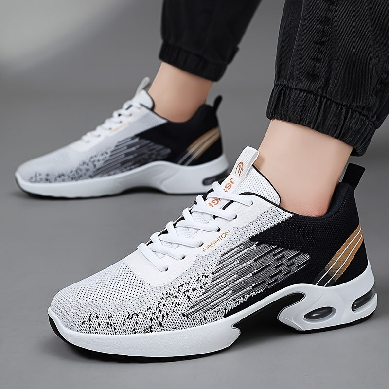 Men's Breathable Mesh Sports Sneakers Low Top Lace-Up Casual Shoes PVC Sole