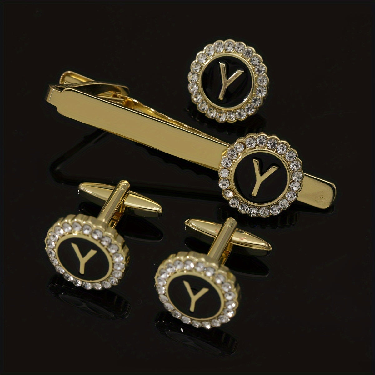 Men's All-Inclusive Accessory Set with Tie Clips Cufflinks Brooches Limited Edition