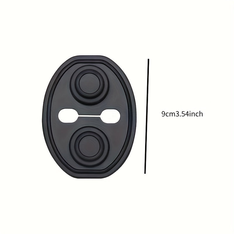 Silicone Car Door Lock Protection Pads Scratch-Resistant Door Threshold Covers Black