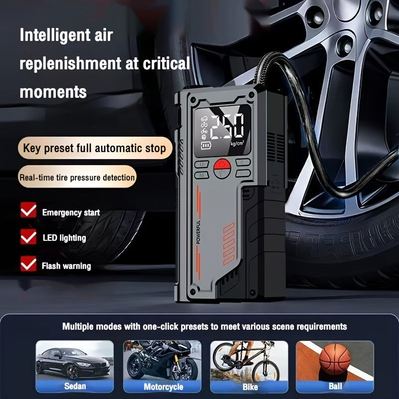 Portable Air Pump with Jump Starter 150psi 8000mAh Rechargeable Battery for Cars and Motorcycles