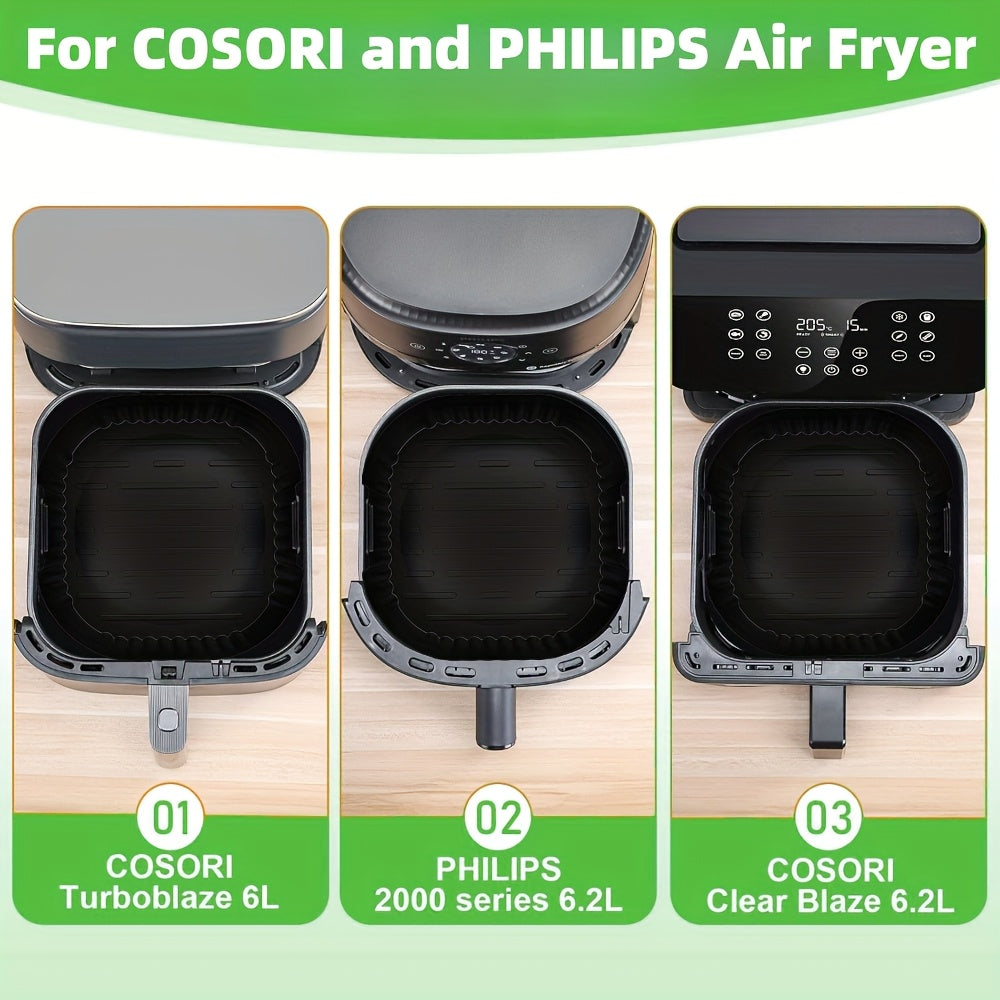 Kvadrat Silikonli Havo Qovurish uchun 23cm 6L 6.2L Havo Qovurish Ovensi Mikrotolqinli pech uchun xavfsiz, yopishmaydigan, chidamli