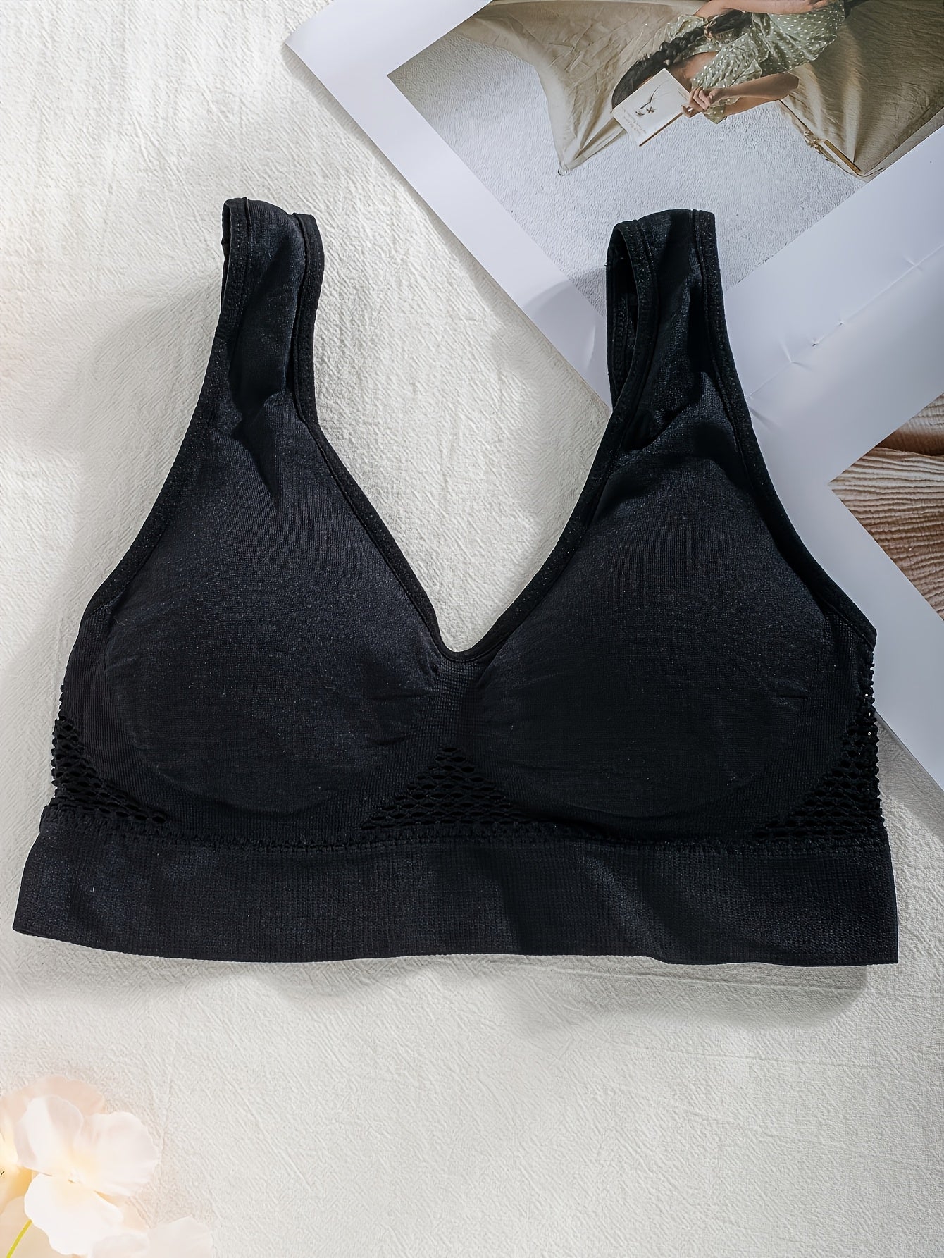 Women's Plus Size Mesh Sports Bra Breathable Underwire Yoga Top