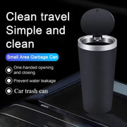 Mini Car Trash Can Waterproof ABS Compact Leakproof with Pop-Up Lid