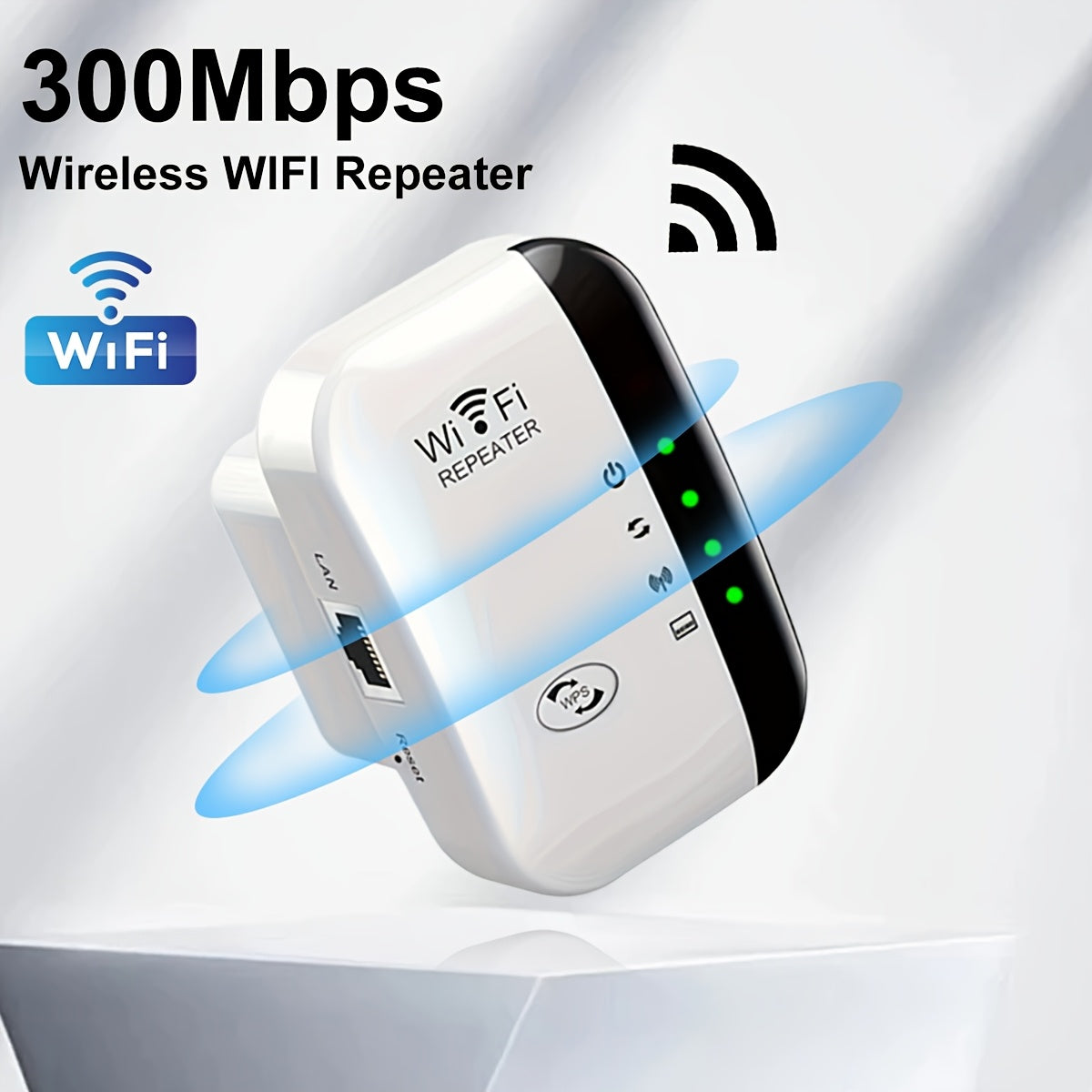 300Mbps WiFi Extender Covering 9000 Sq Ft Supports 35 Devices Ethernet Port