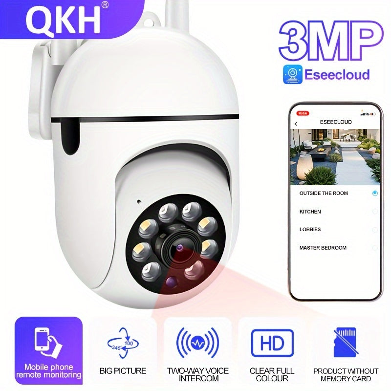 Wireless Security Camera 1440P FHD Night Vision Wi-Fi Two-Way Audio Motion Tracking
