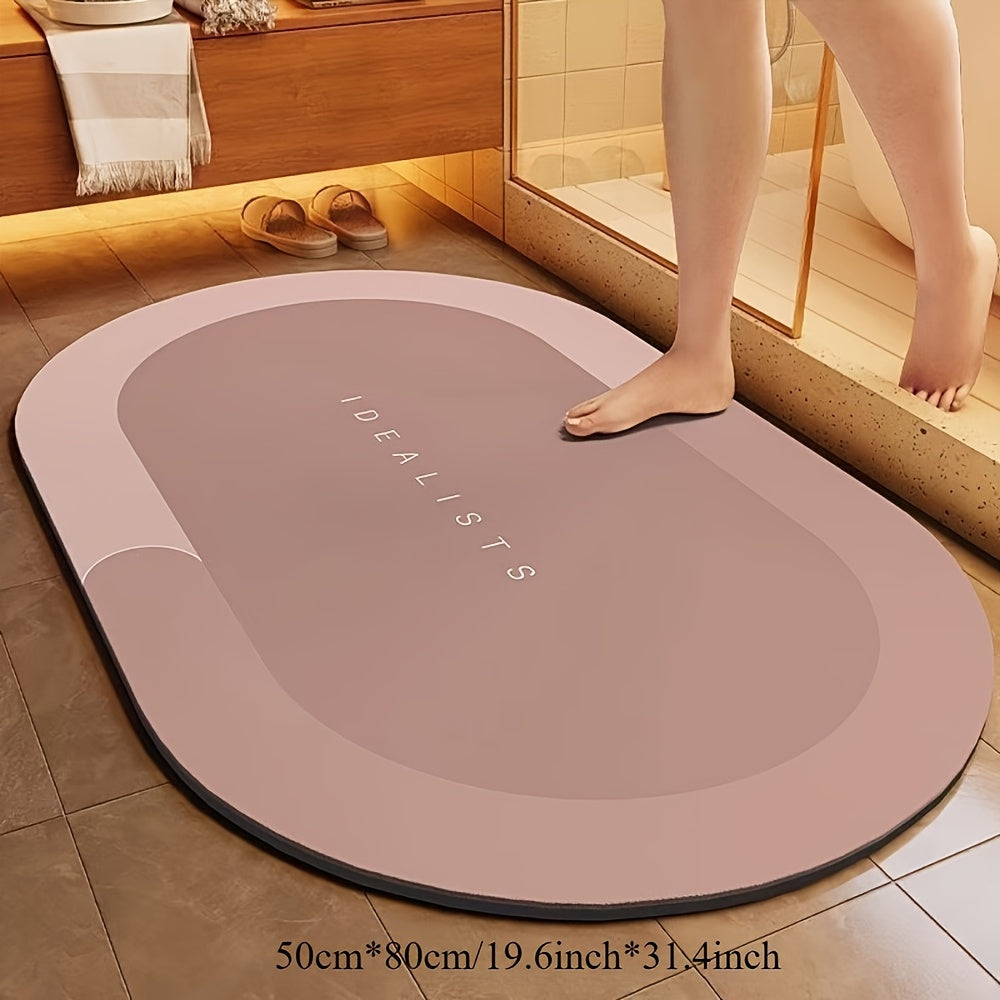 Absorbent Polyester Bath Mat Non-Slip Quick-Dry Odorless for Shower Bedroom Kitchen