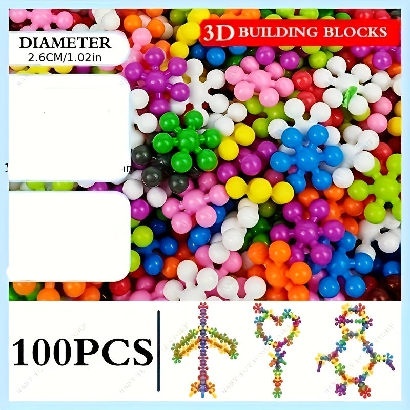 Set of 60/100/200 Plum Blossom and Snowflake Building Blocks for DIY Interlocking Puzzles Educational Toy