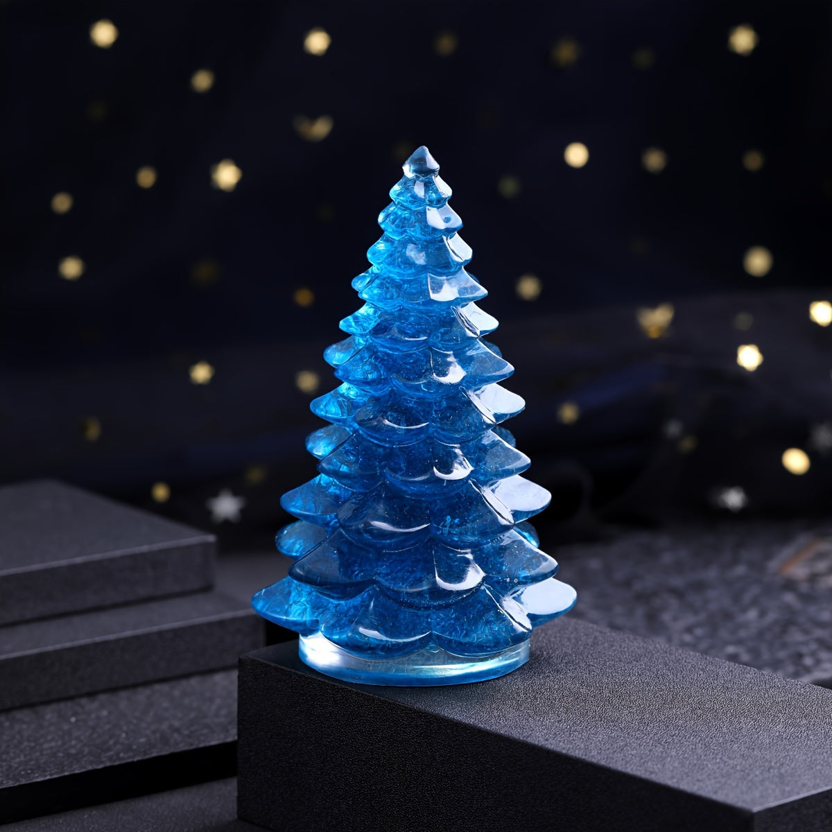 Resin Artificial Gemstone Christmas Tree Ornament for Holiday Decor and Gifts