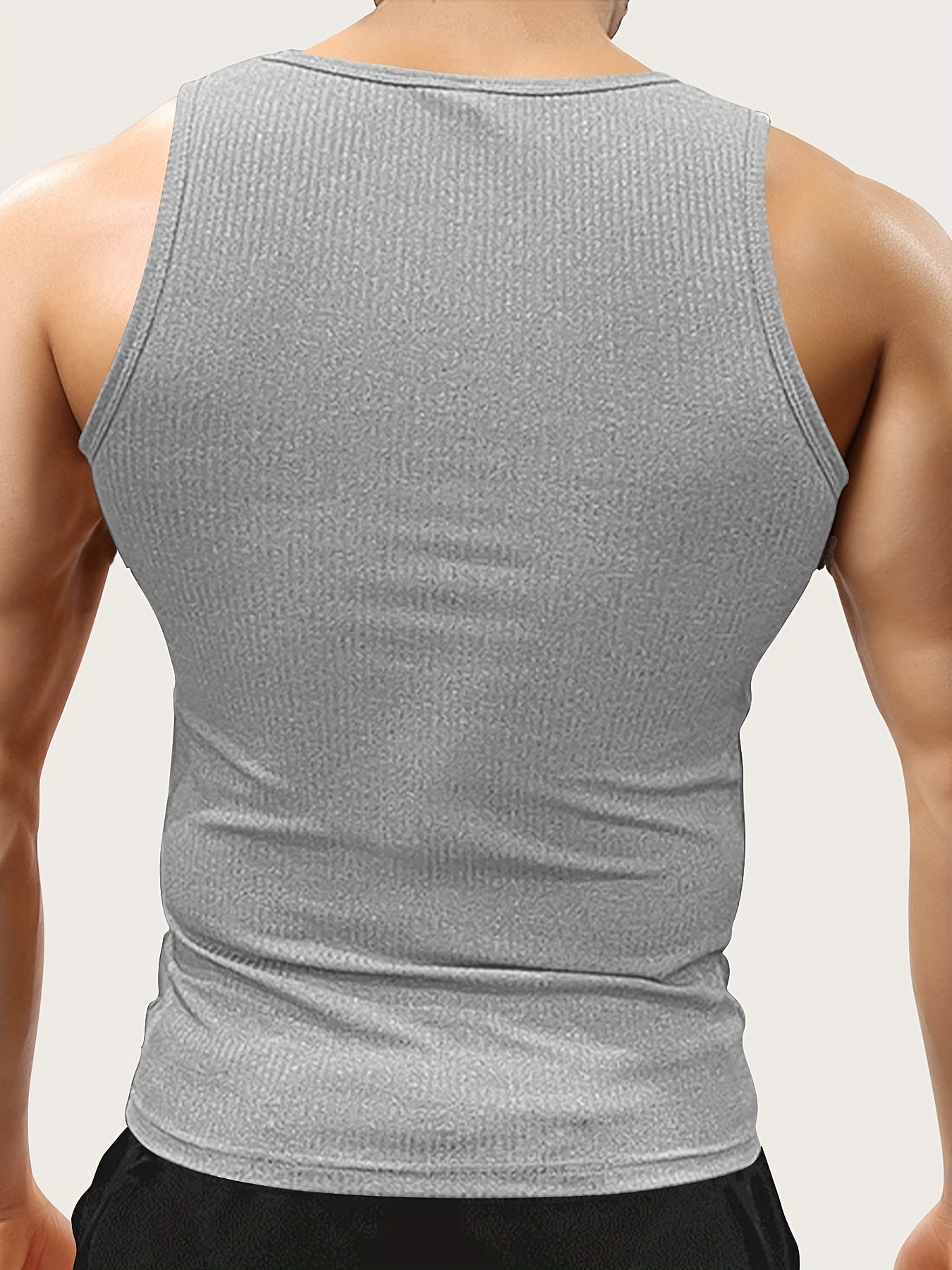 Men's 3-Pack Cotton Knit Tank Tops Solid Color Sleeveless Shirts for Gym and Casual Wear