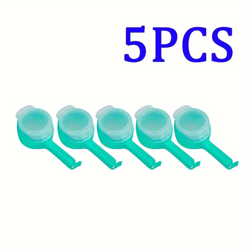 1, 2, 3, 4 yoki 5 ta ko'p maqsadli plastik oziq-ovqat sumkasi muhrlash kliplari, turli ranglarda, don saqlash uchun namlikdan himoyalovchi tarqatish nozzle bilan