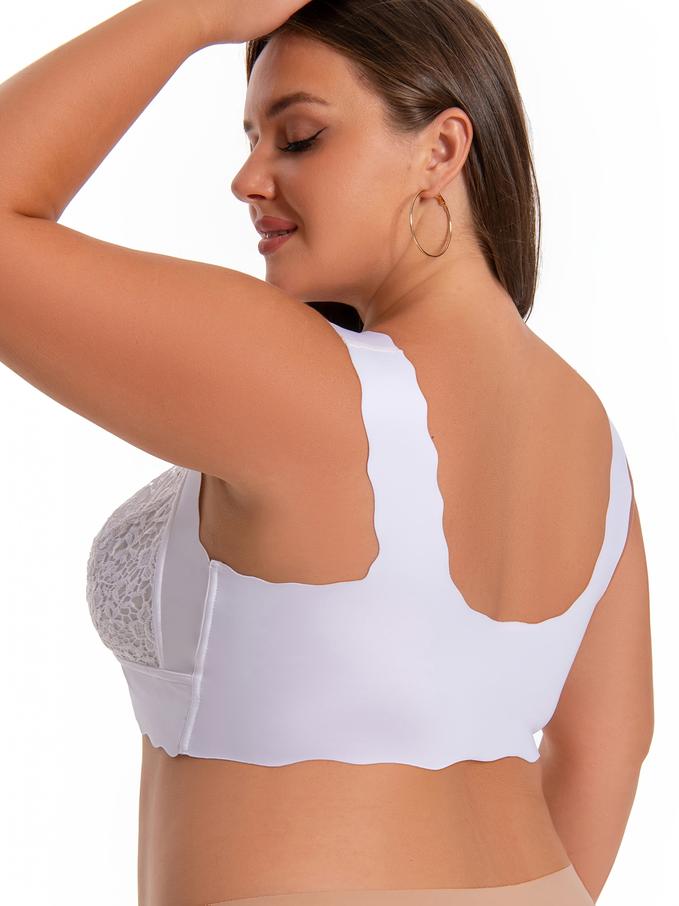 Sujetador inalámbrico de encaje rojo de talla grande con cierre frontal para comodidad durante todo el día

Source:
Plus Size Red Lace Front-Closure Wireless Bra for All-Day Comfort