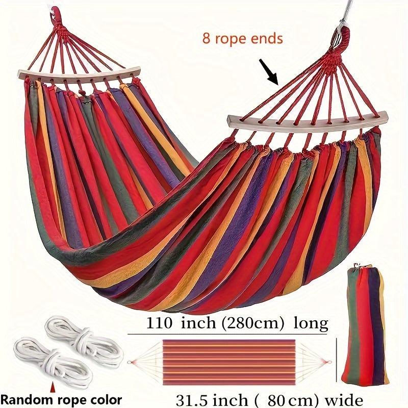 Double Canvas Hammock for Two People Outdoor Garden Relaxation Red