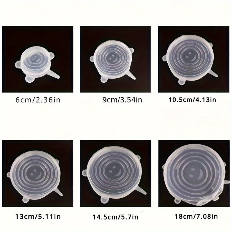 Set of 6 Silicone Food Storage Lids with Microwave Cover and Kitchen Accessories