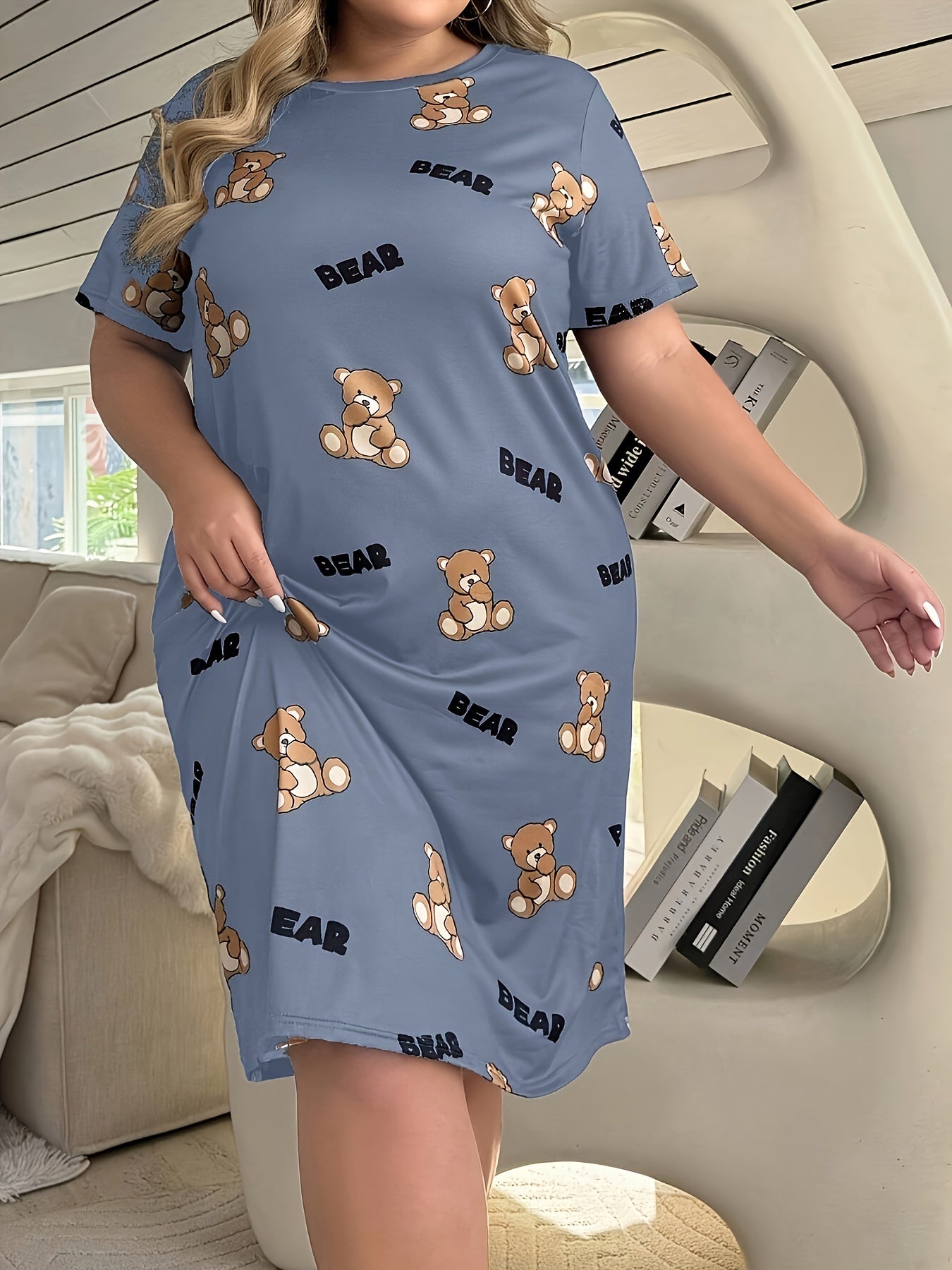 Plus Size Women's All-Season Sleep Dress Soft Breathable Lounge Wear