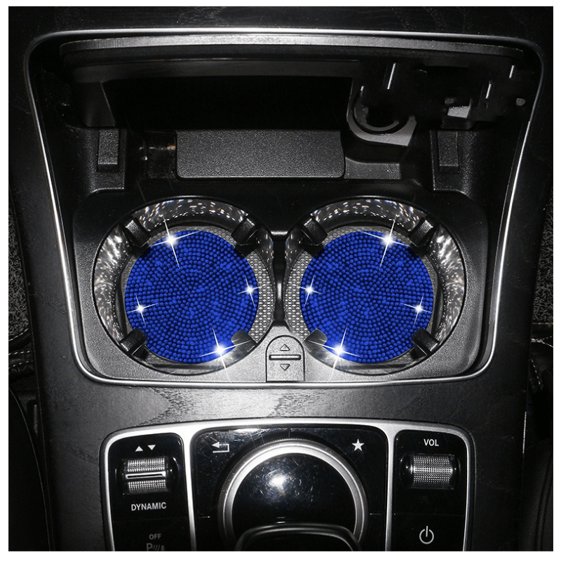 Автомобильные подстаканники с искусственным алмазным принтом, противоскользящая блестящая отделка со стразами, украшение для держателя стакана