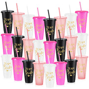 10oz Bachelorette Party Tumblers with Lids and Straws for Bridesmaids and Bridal Gifts