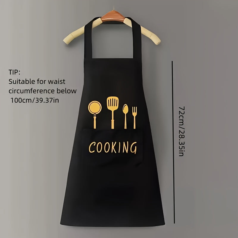 Waterproof Oil-Proof Kitchen Apron for Women Adjustable Waist Cooking Utensil Protector