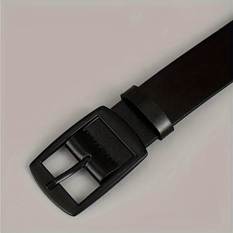 Unisex Leather Belt with Metal Pin Buckle for Jeans Plus Size