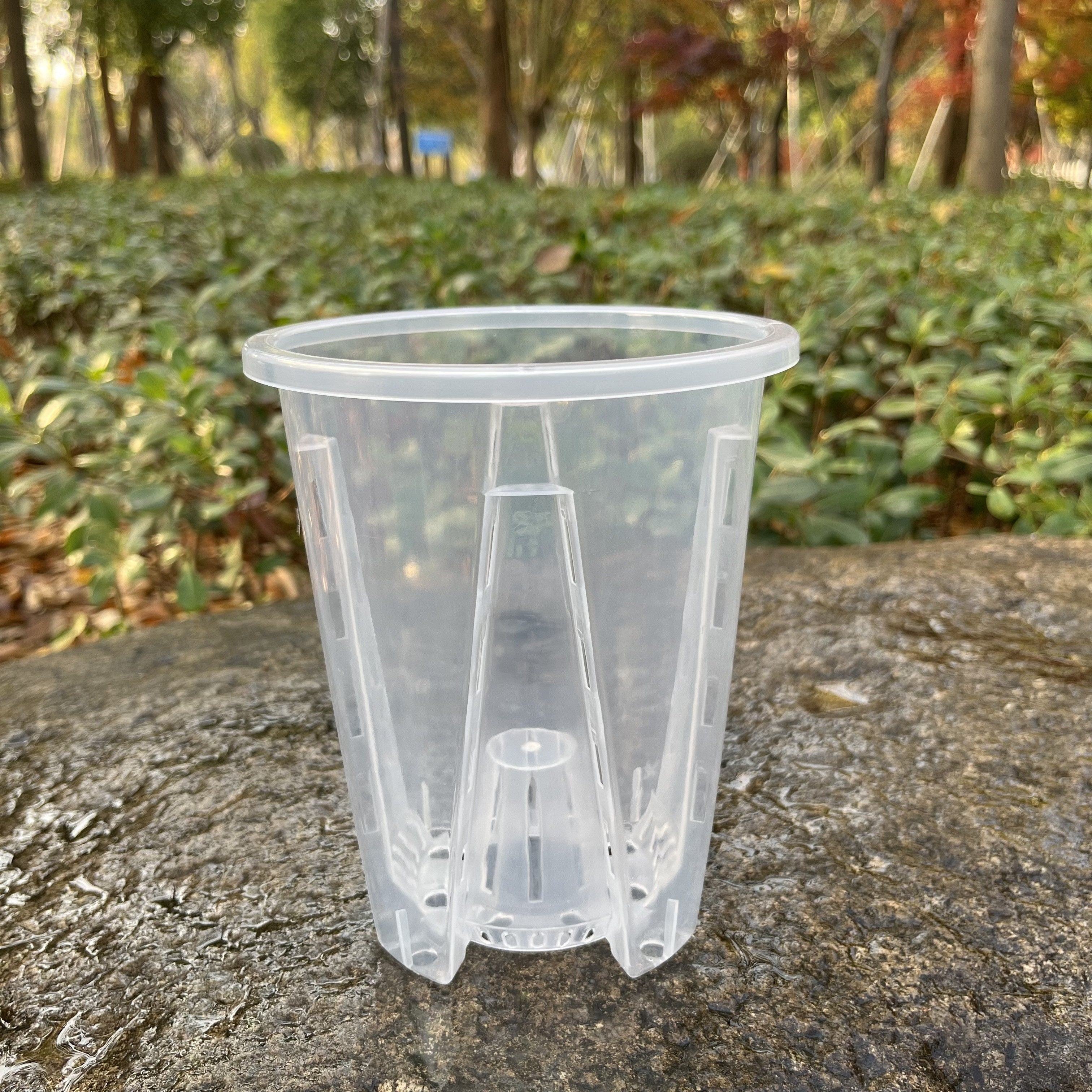 Set of 5 Round Plastic Orchid Pots with Drainage Holes for Indoor Outdoor Use