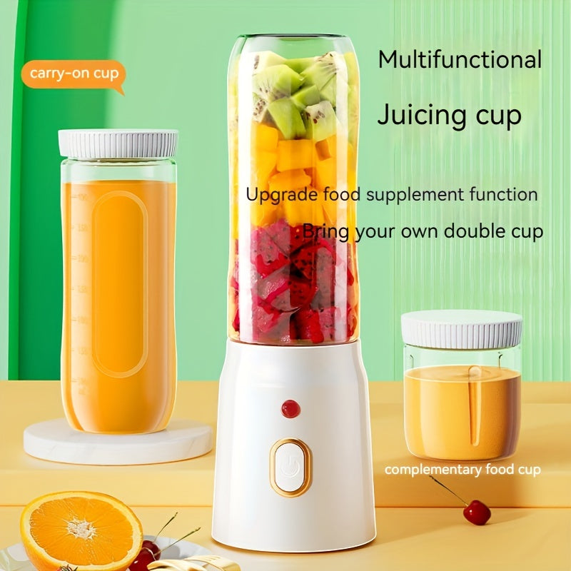 High Power 450ml Dual Cup Juicer Portable Rechargeable USB Battery Food Grade PP