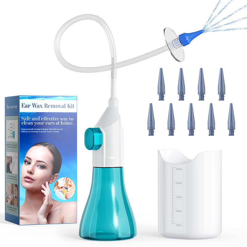 Ear Wax Removal Kit Manual Ear Irrigation Cleaner with Rinse Basin and 31 Reusable Tips