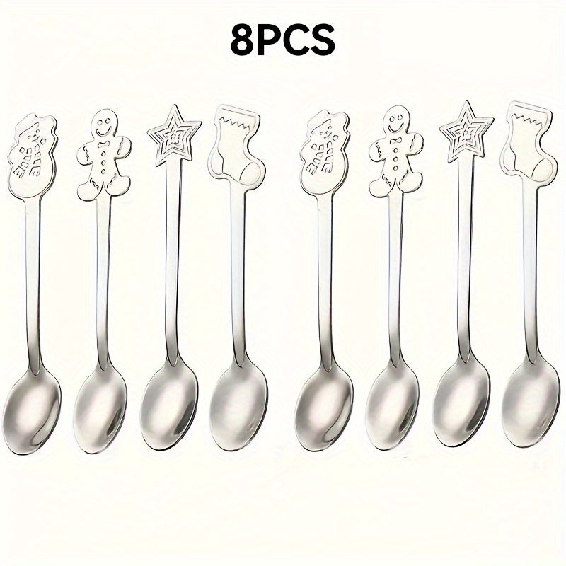 Set of 8/12/24 Stainless Steel Dessert Spoons Mirror Finish for Family Dining and Restaurants