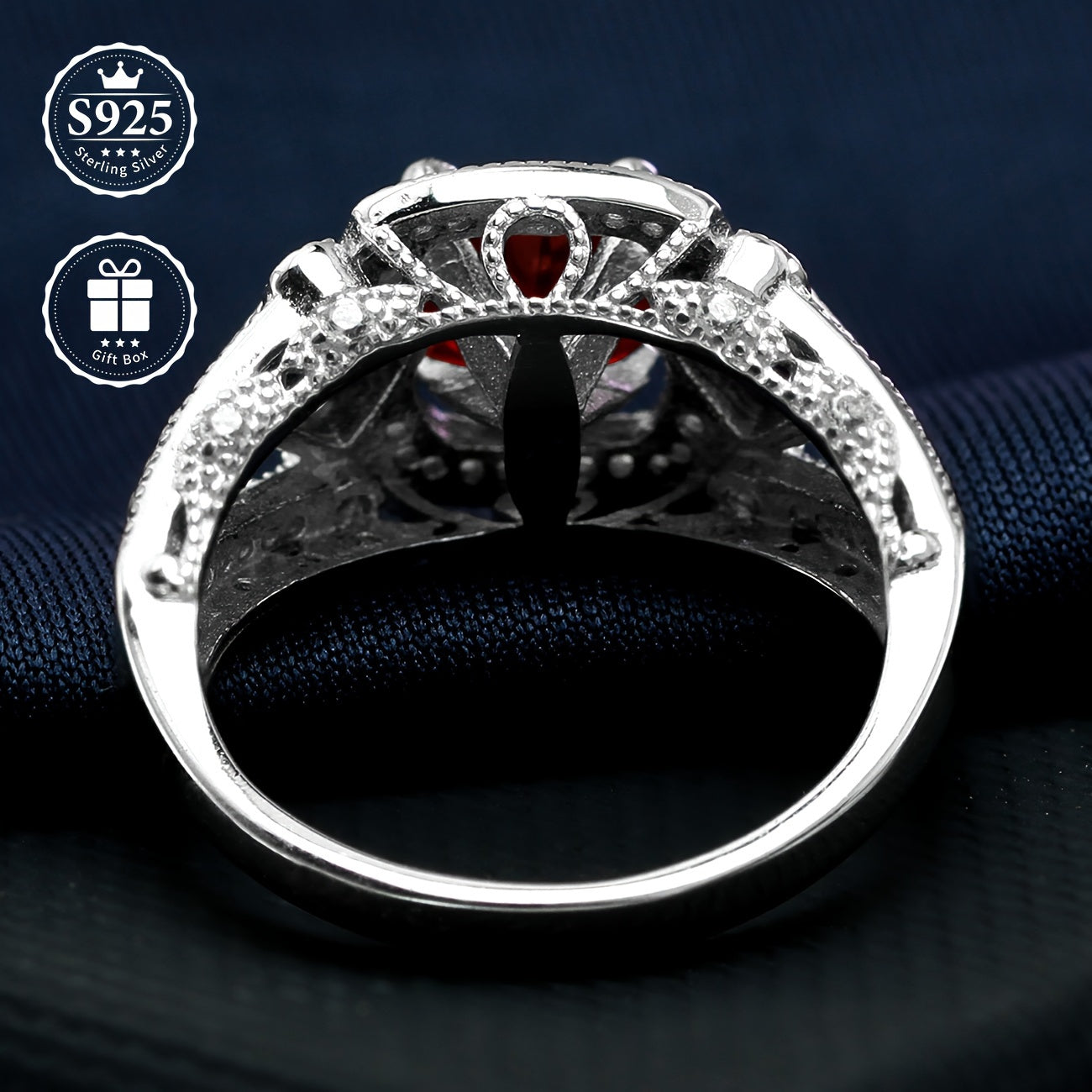 Ajoyib S925 Sterling Silver uzuk, 24K oltin qoplamali, rang-barang kubik zirkoniyalar va binafsha toshlar bilan bezatilgan - to'ylar, partiyalar yoki Sevgililar kuni sovgasi uchun mukammal. Yuqori sifatli tayyorlangan hashamatli sovg'a qutisi bilan birga.