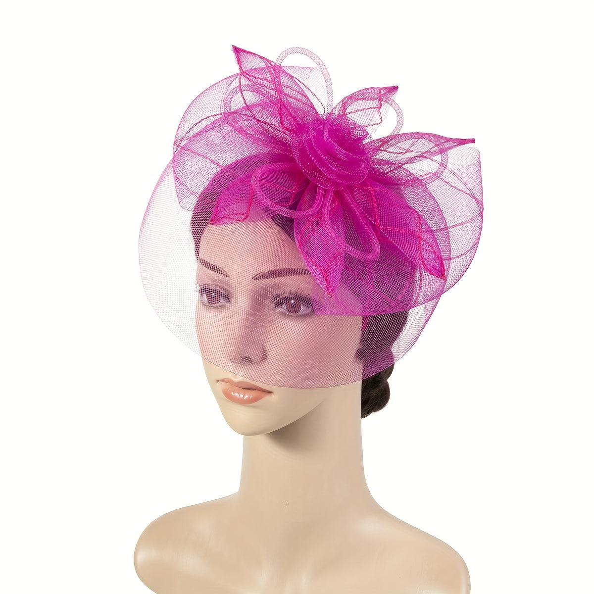 Women's Flower Mesh Feather Fascinator Headband for Weddings, Parties, and Horse Racing