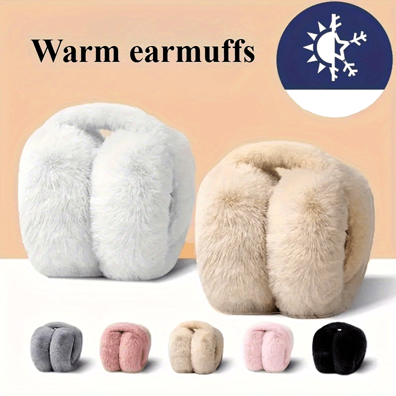 Women's Fleece Earmuffs Windproof Adjustable Foldable for Outdoor and Casual Wear