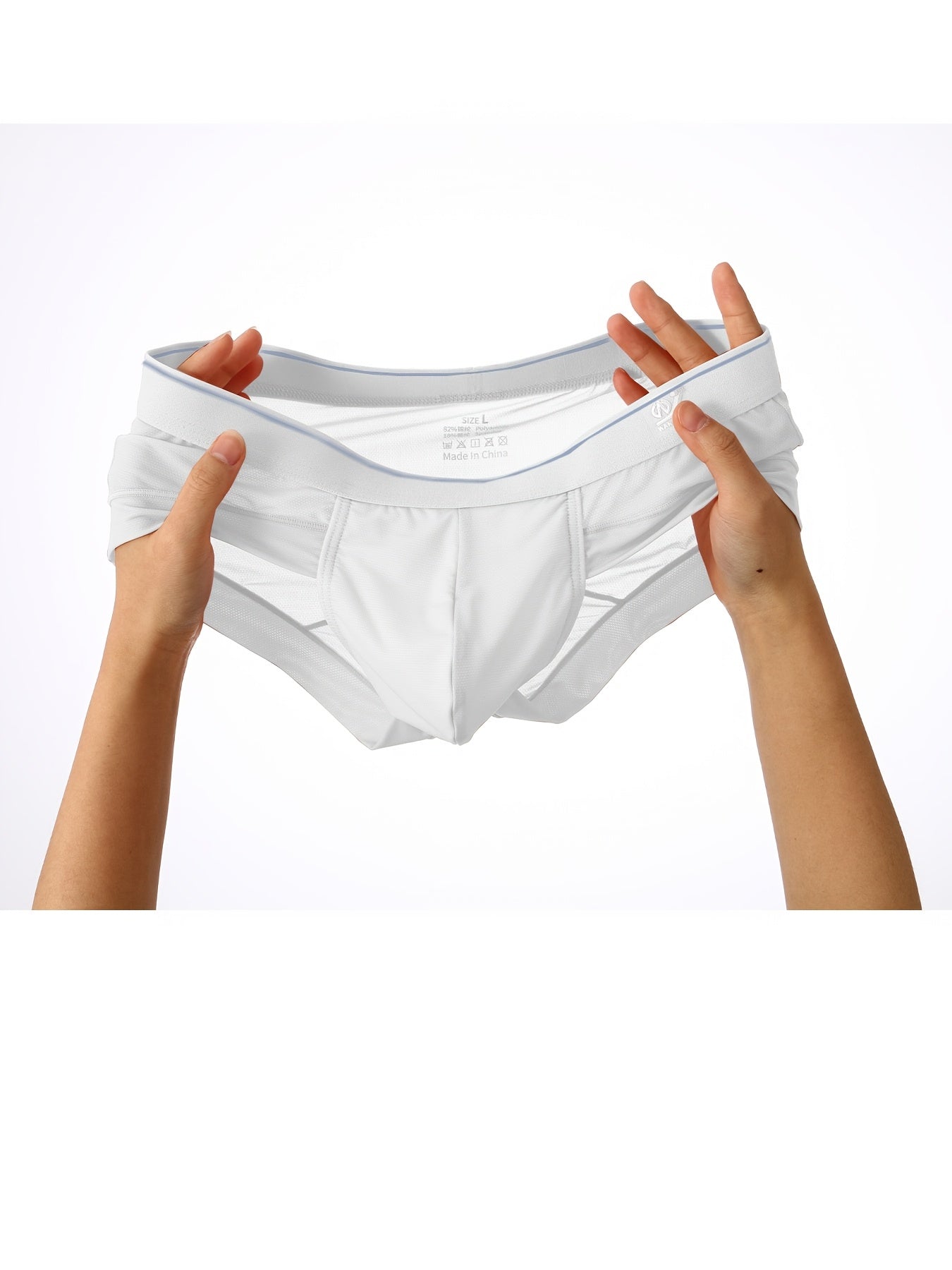 Men's Low-Rise Briefs Breathable Mesh Quick-Dry Knit Fabric Solid Color High Stretch