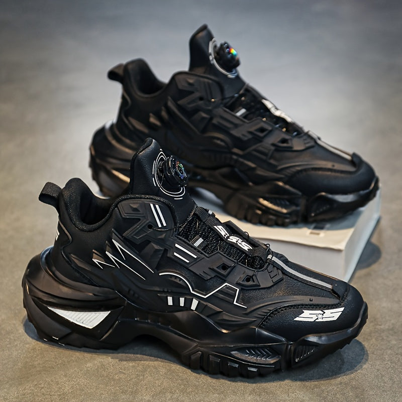 Men's Casual Sneakers with Round Toe Lace-Up Low Top Faux Material for Spring Fall