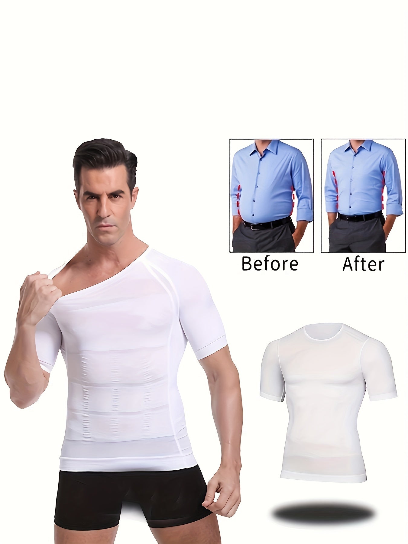 Qora erkaklar uchun siqish shaklida ko'ylak, kesilgan tasma tafsiloti bilan, tor kesim, yumshoq bo'yin, qisqa yeng, cho'ziluvchan mato.