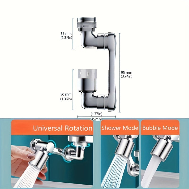 Universal Rotating Faucet Nozzle for Kitchen and Sink Faucets Plastic Silvery
