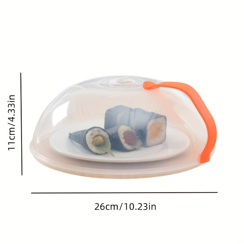 Microwave Food Cover Transparent Splash Proof Steam Vent Easy Grip Handle Kitchen Use