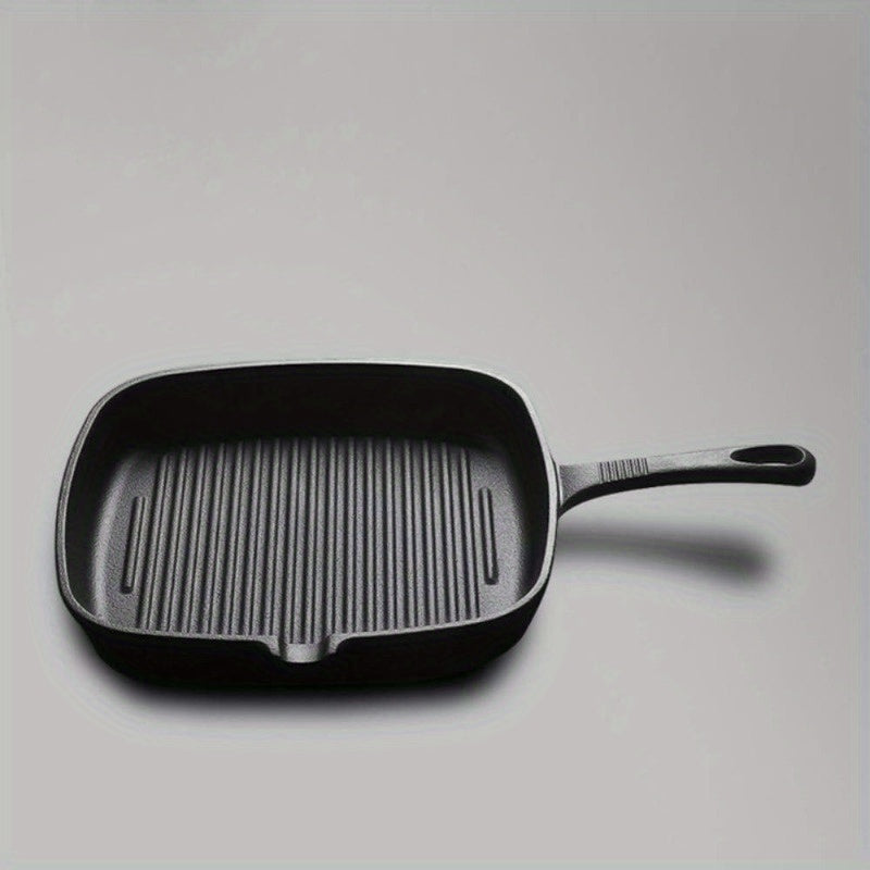 Cast Iron Skillet Non-Stick Steak Grill Frying Pan for Gas and Induction Cooking