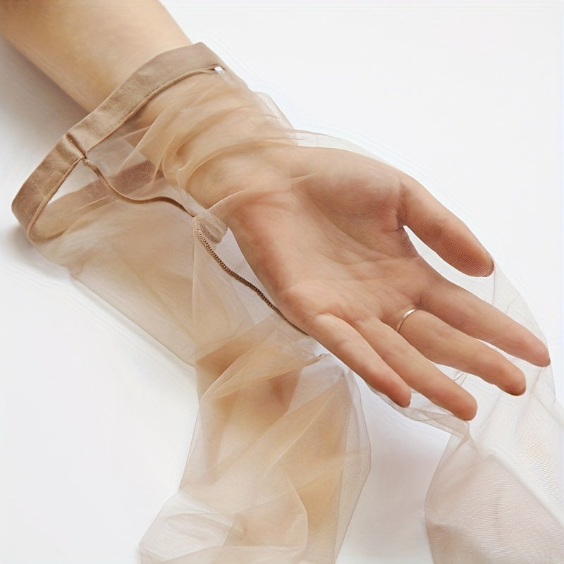 Women's Black Seamless Tights Nylon Spandex Sheer Stockings Summer Shine