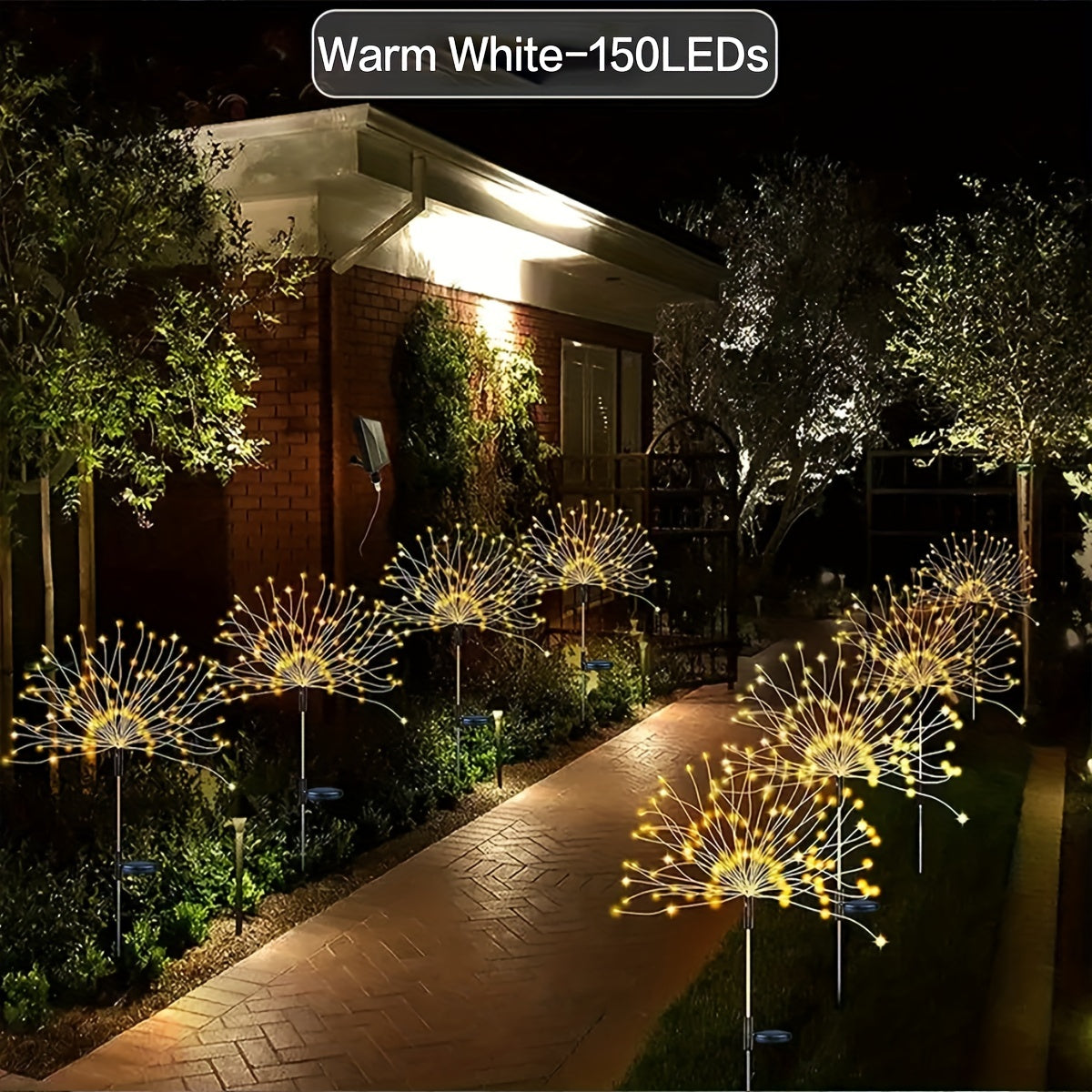 Solar-Powered Outdoor Fireworks Lights with 8 Modes 200LED 150LED 60LED