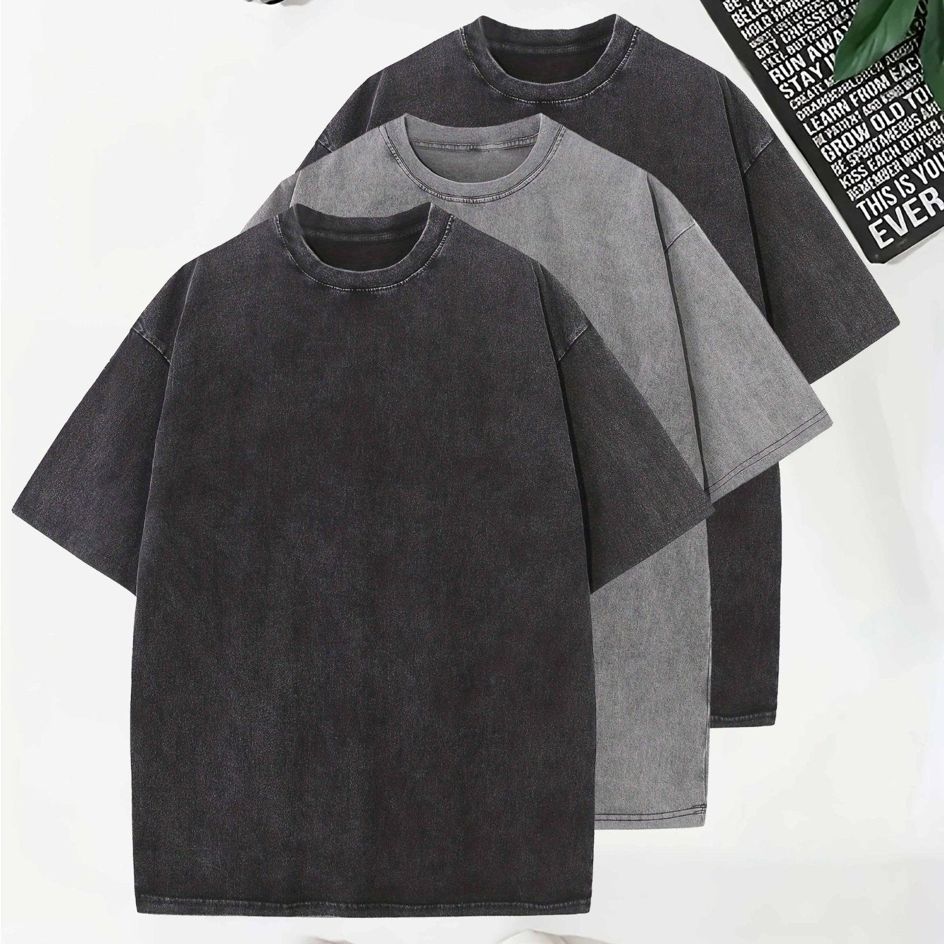 Camiseta de algodón sólida para hombre, de manga corta, con cuello redondo, para verano y uso al aire libre