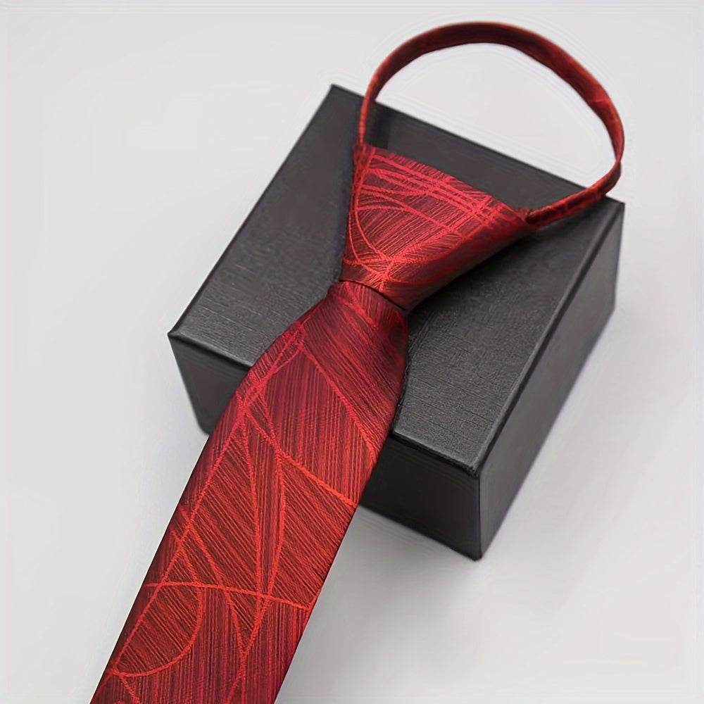 Men's Formal Jacquard Neck Ties and Zipper Ties for Gifting