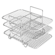 Stainless Steel Air Fryer Rack Double Basket Multi-Layer for Oven