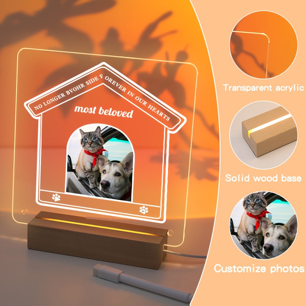 Индивидуальная акриловая фоторамка для домашних животных, семьи, друзей, любви, сердца, памятная