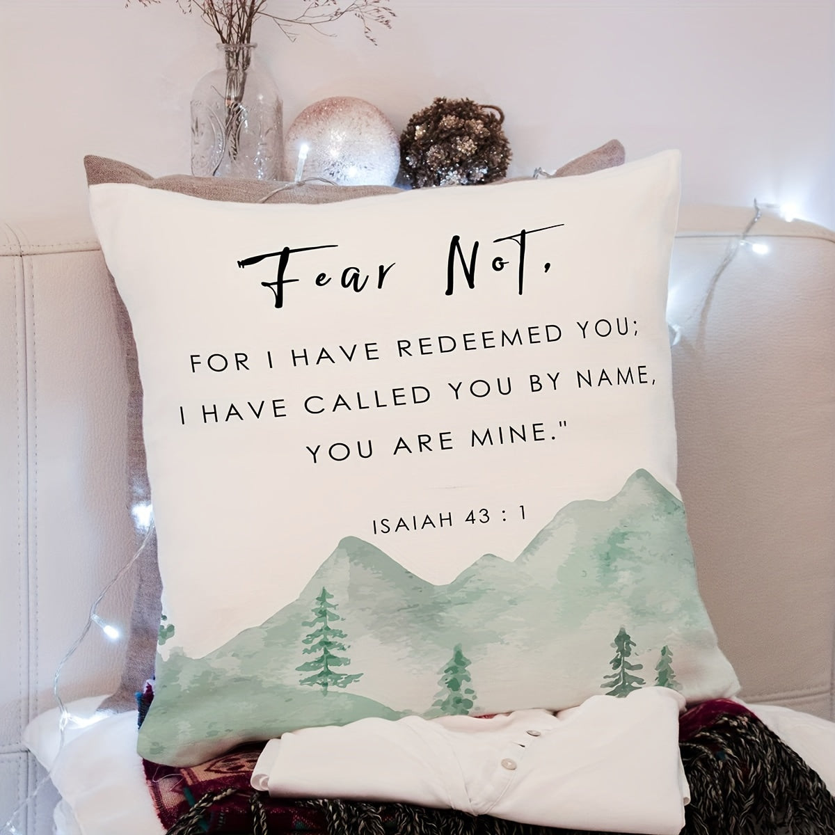 Religious Scripture Throw Pillow Cover 45.72cm Square Sofa Bed Living Room Decor