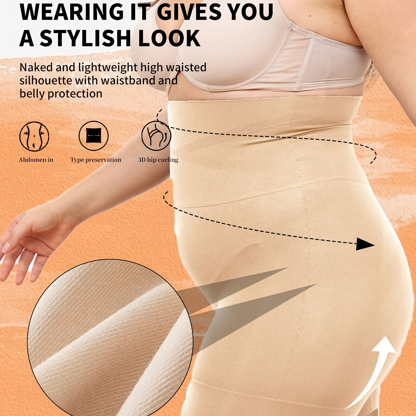 Women Plus Size Tummy Control Shapewear High Waist Cycling Shorts Seamless Breathable Knit