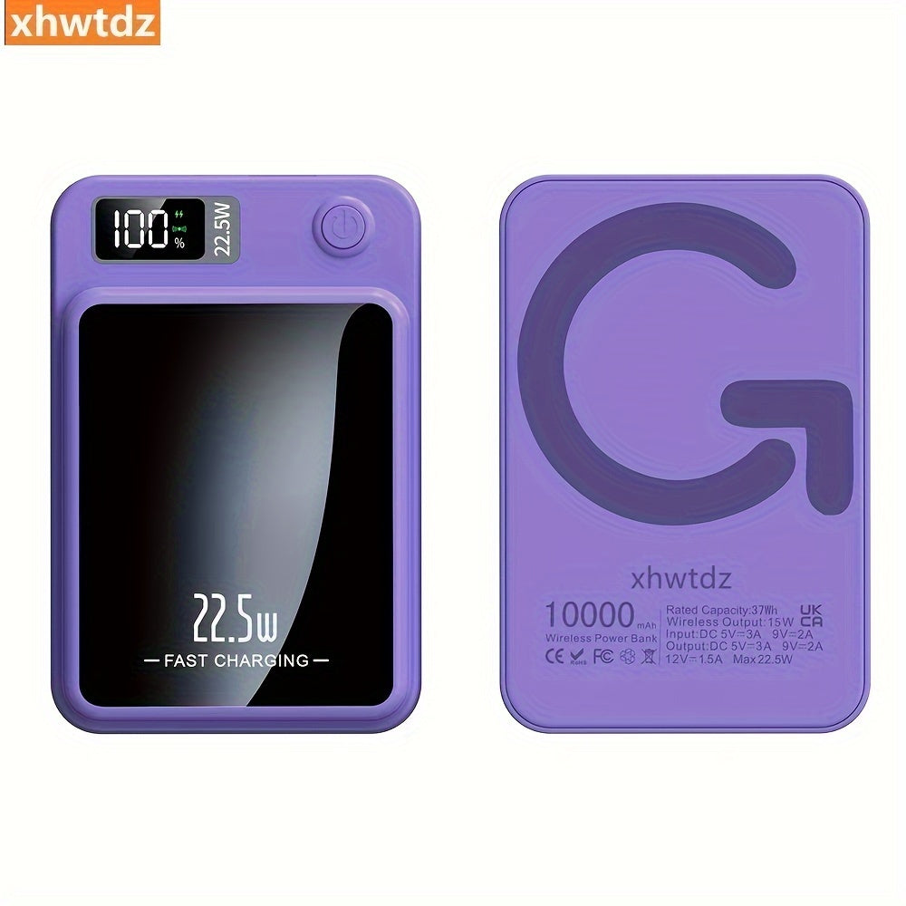 10000mAh portativ quvvat banki simsiz quvvat berish tez quvvatlash USB Type-C LED displey