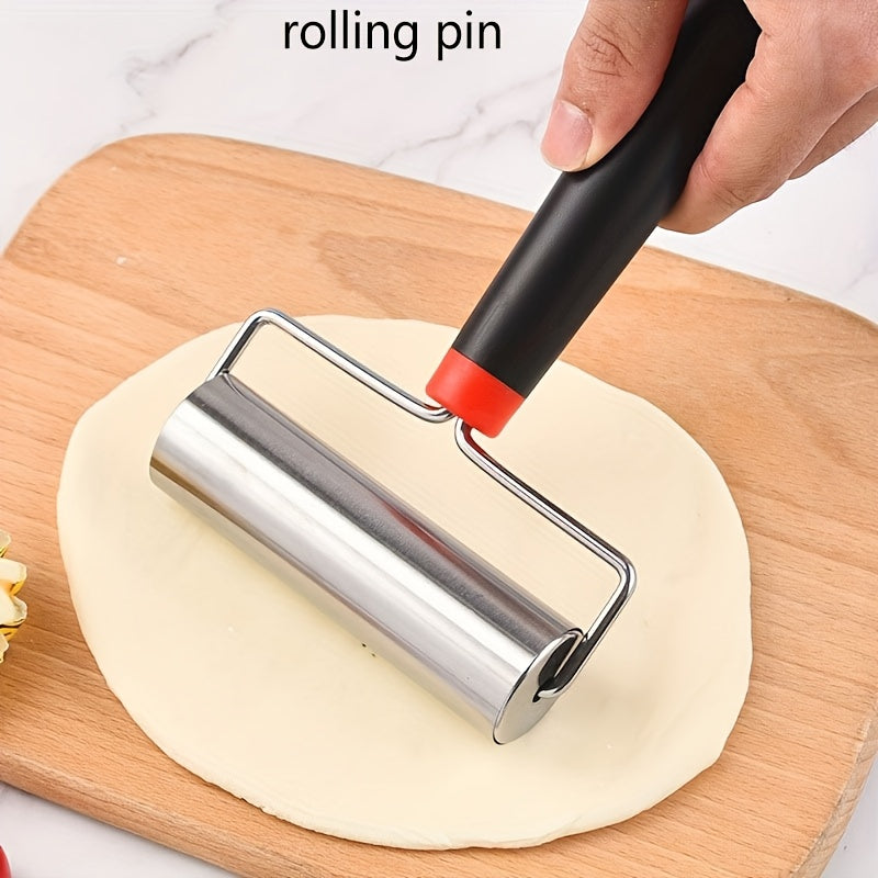 Stainless Steel T-Shaped Pastry Roller for Pizza Bread Biscuits