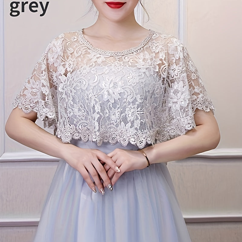 Bridal Lace Shawl Polyester Cape for Wedding Gowns and Special Occasions