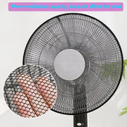 Anti-Pinch Fan Cover Safety Net Protects Hands Black White Accents 70cm